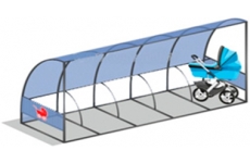 Парковка для велосипедов и колясок с навесом